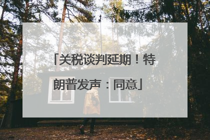 关税谈判延期！特朗普发声：同意
