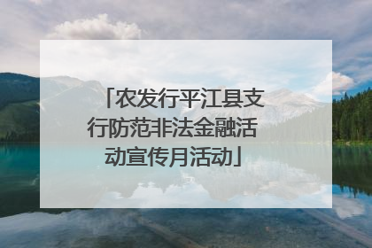 农发行平江县支行防范非法金融活动宣传月活动