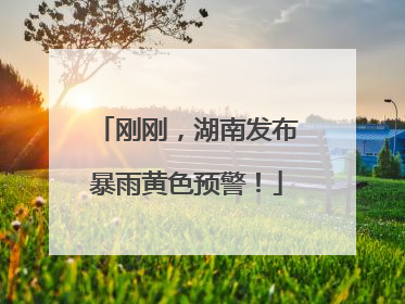 刚刚，湖南发布暴雨黄色预警！