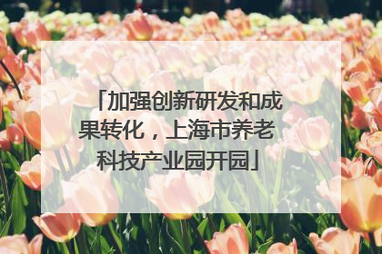 加强创新研发和成果转化，上海市养老科技产业园开园