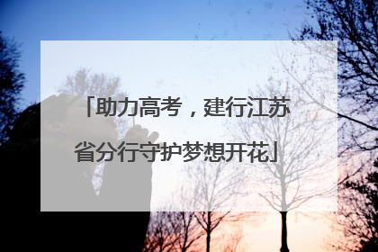 助力高考，建行江苏省分行守护梦想开花