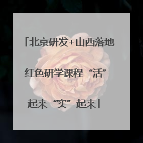 北京研发+山西落地 红色研学课程“活”起来“实”起来