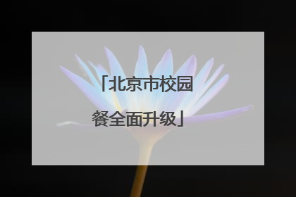 北京市校园餐全面升级
