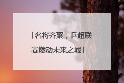 名将齐聚，乒超联赛燃动未来之城