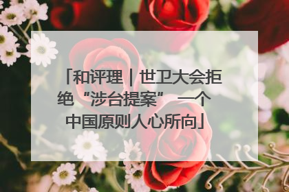 和评理｜世卫大会拒绝“涉台提案” 一个中国原则人心所向