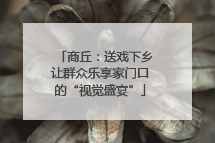 商丘：送戏下乡让群众乐享家门口的“视觉盛宴”