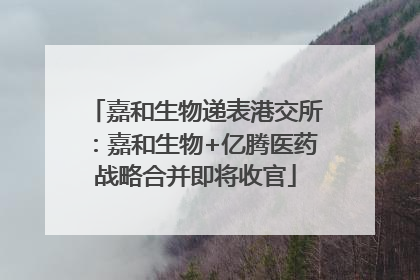 嘉和生物递表港交所：嘉和生物+亿腾医药战略合并即将收官