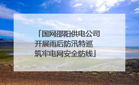 国网邵阳供电公司开展雨后防汛特巡 筑牢电网安全防线