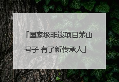国家级非遗项目茅山号子 有了新传承人