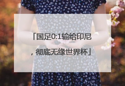 国足0:1输给印尼，彻底无缘世界杯