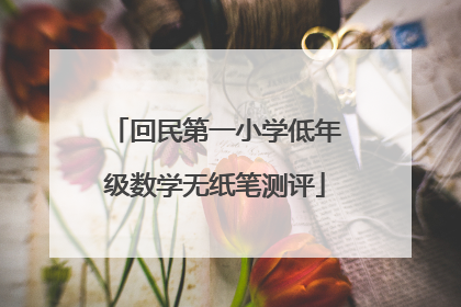 回民第一小学低年级数学无纸笔测评