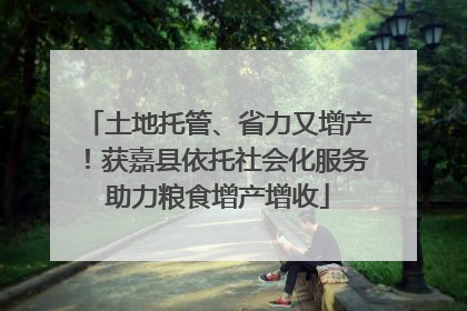 土地托管、省力又增产！获嘉县依托社会化服务助力粮食增产增收