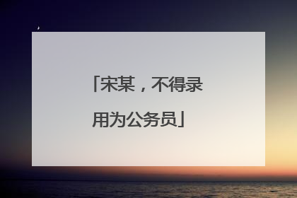 宋某，不得录用为公务员