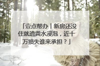 壹点帮办丨新房还没住就遭粪水浸泡，近十万损失谁来承担？