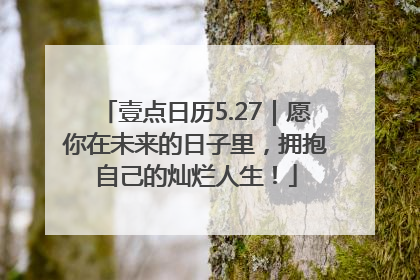 壹点日历5.27｜愿你在未来的日子里，拥抱自己的灿烂人生！