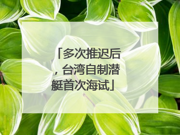 多次推迟后，台湾自制潜艇首次海试