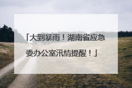 大到暴雨！湖南省应急委办公室汛情提醒！