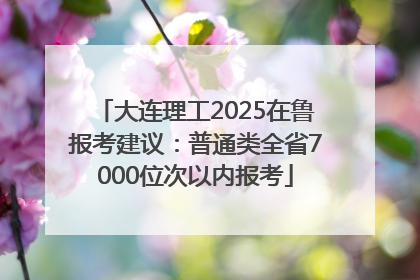 大连理工2025在鲁报考建议：普通类全省7000位次以内报考