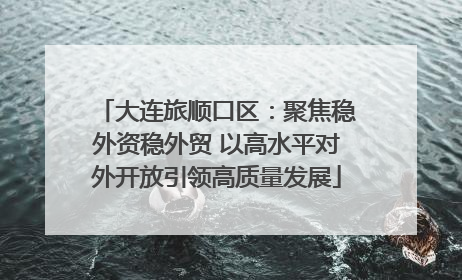 大连旅顺口区：聚焦稳外资稳外贸 以高水平对外开放引领高质量发展