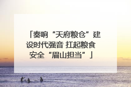 奏响“天府粮仓”建设时代强音 扛起粮食安全“眉山担当”