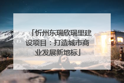 忻州东瑞欣瑞里建设项目：打造城市商业发展新地标