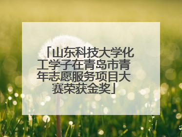 山东科技大学化工学子在青岛市青年志愿服务项目大赛荣获金奖