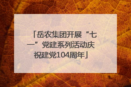 岳农集团开展“七一”党建系列活动庆祝建党104周年