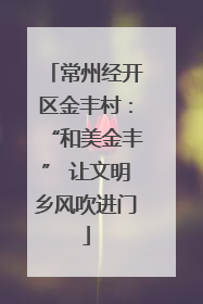常州经开区金丰村：“和美金丰” 让文明乡风吹进门