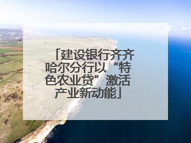建设银行齐齐哈尔分行以“特色农业贷”激活产业新动能