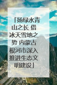 扬绿水青山之长 借冰天雪地之势 内蒙古根河市深入推进生态文明建设