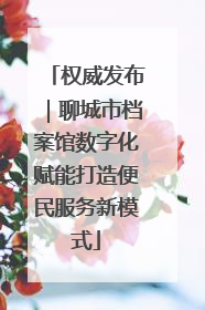 权威发布｜聊城市档案馆数字化赋能打造便民服务新模式