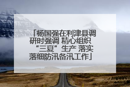 杨国强在利津县调研时强调 精心组织“三夏”生产 落实落细防汛备汛工作