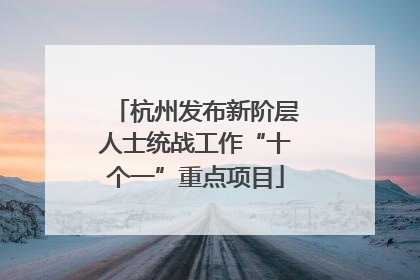 杭州发布新阶层人士统战工作“十个一”重点项目