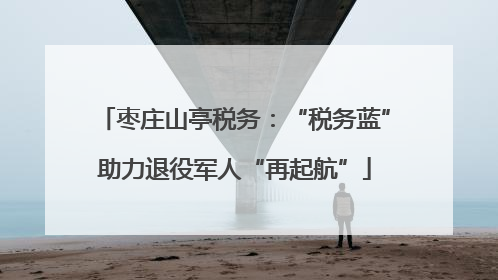枣庄山亭税务：“税务蓝”助力退役军人“再起航”