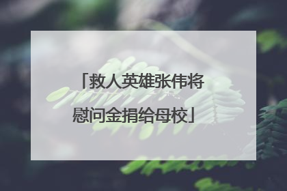救人英雄张伟将慰问金捐给母校