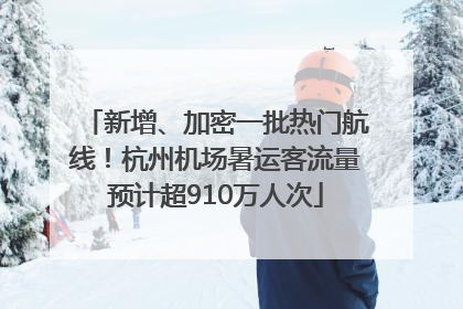 新增、加密一批热门航线！杭州机场暑运客流量预计超910万人次