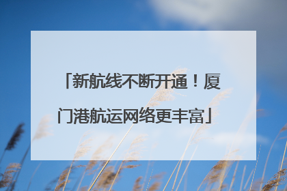 新航线不断开通！厦门港航运网络更丰富