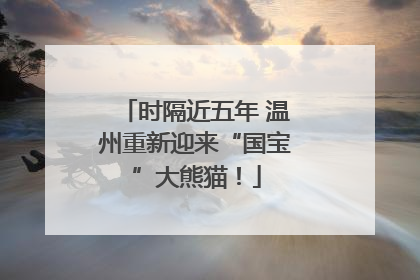 时隔近五年 温州重新迎来“国宝”大熊猫！
