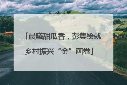 晨曦甜瓜香，彭集绘就乡村振兴“金”画卷