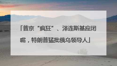 普京“疯狂”、泽连斯基应闭嘴，特朗普猛批俄乌领导人