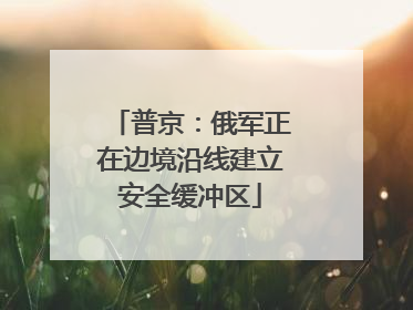 普京：俄军正在边境沿线建立安全缓冲区