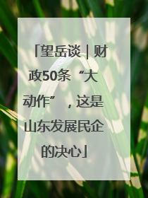 望岳谈｜财政50条“大动作”，这是山东发展民企的决心