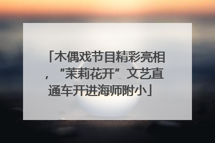 木偶戏节目精彩亮相，“茉莉花开”文艺直通车开进海师附小