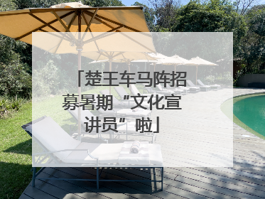 楚王车马阵招募暑期“文化宣讲员”啦