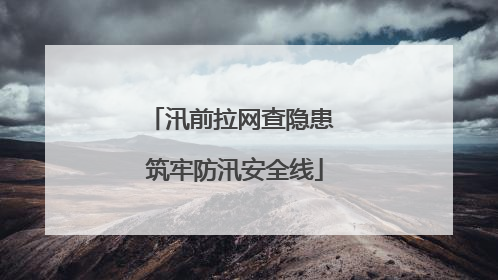汛前拉网查隐患 筑牢防汛安全线