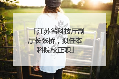 江苏省科技厅副厅长张桥，拟任本科院校正职