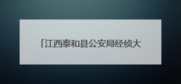 江西泰和县公安局经侦大队：运用新型警务助力护企安商跑出“加速度”