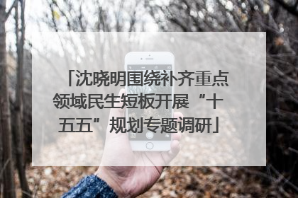 沈晓明围绕补齐重点领域民生短板开展“十五五”规划专题调研