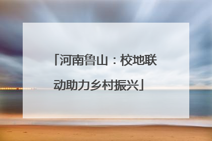 河南鲁山：校地联动助力乡村振兴