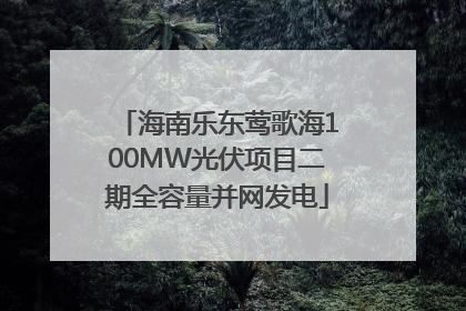 海南乐东莺歌海100MW光伏项目二期全容量并网发电